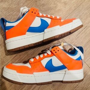 Nike Dunk Low Disrupt Women’s Size 7 White Orange Blue Gum Sole